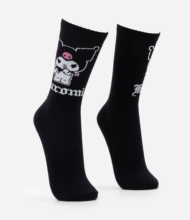 Media Caña Larga con Estampa de Kuromi de Hello Kitty 2
