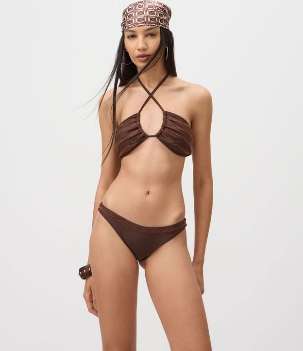 Bikini Top Bandeau con Copa Desmontable y Bordado 3