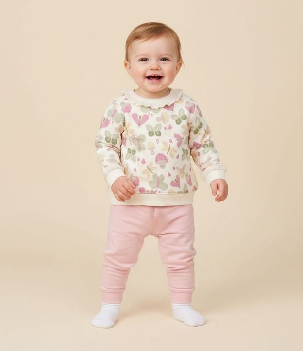 Buzo Bebé con Estampado Fullprint Mariposas y Hongos – Talle 0 a 18 Meses