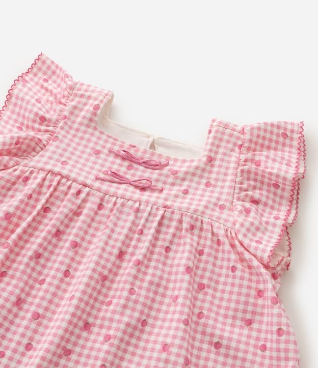 Vestido Infantil con Estampado de Frutillas y Bombacha - Talle 0 A 18 Meses 4