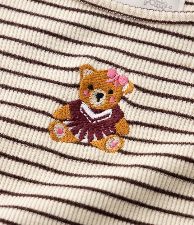 Vestido Slim Evasê Infantil con Terciopelo Coctel y Bordado Oso – Talle 1 a 6 años 4