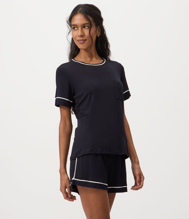 Pijama Short Doll en Viscolycra con Biés Contrastantes