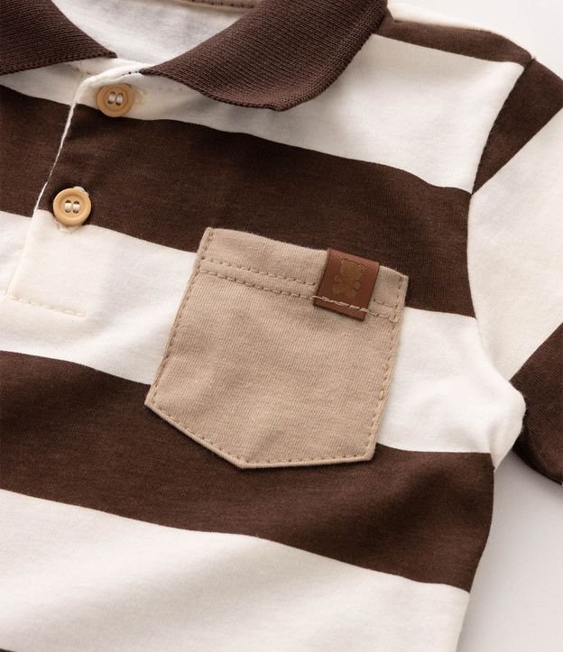 Conjunto Bebe en Algodón Listrado con Pequeño Bolsillo – Talle 0 a 18 Meses 5