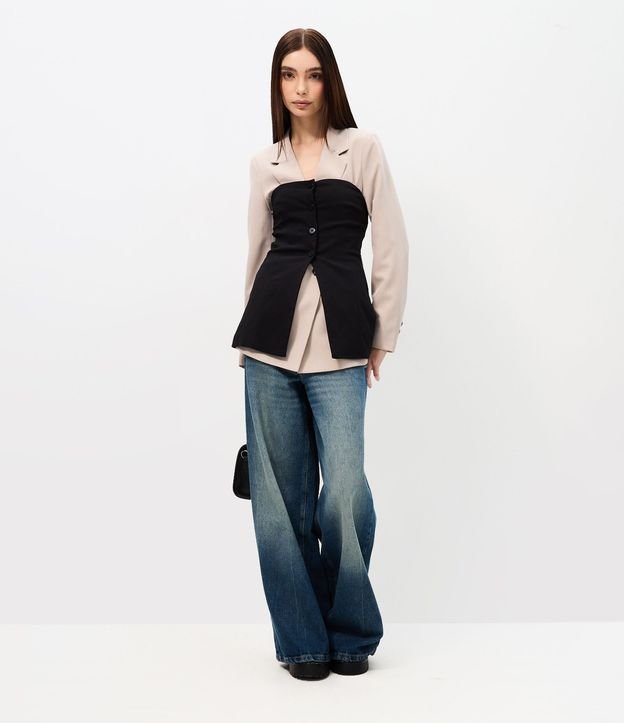 Blusa sin Breteles en Bengalina con Botones 2