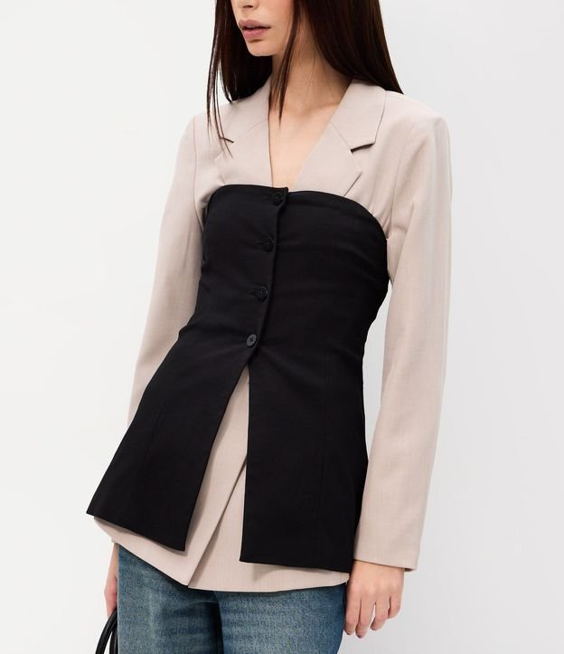 Blusa sin Breteles en Bengalina con Botones 3