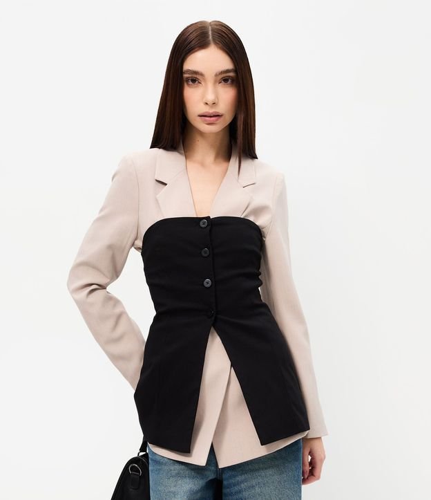 Blusa sin Breteles en Bengalina con Botones 5