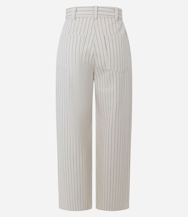 Pantalón Wide Leg con Cintura Alta y Estampado Rayada 6