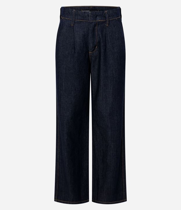 Pantalón de Jean Recta Comfort Sastrería con Pliegues Delanteros 6