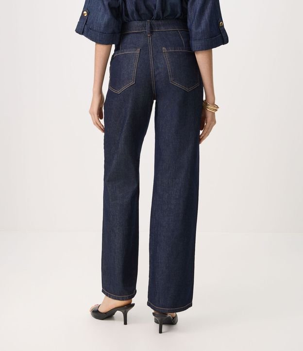 Pantalón de Jean Recta Comfort Sastrería con Pliegues Delanteros 5