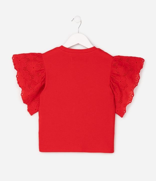 Remera Infantil con Manga en Bordado Inglés Talle 5 a 16 años 4