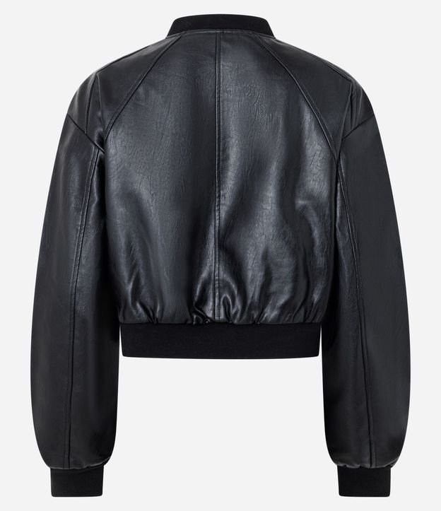 Campera Bomber en PU con Cuello Alto 6