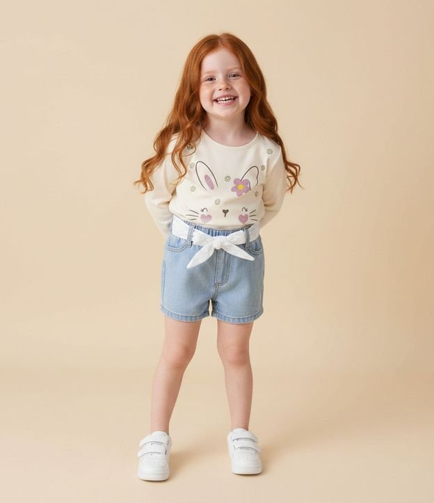 Short Infantil en Jeans con Cinturón – Talle 1 a 6 años