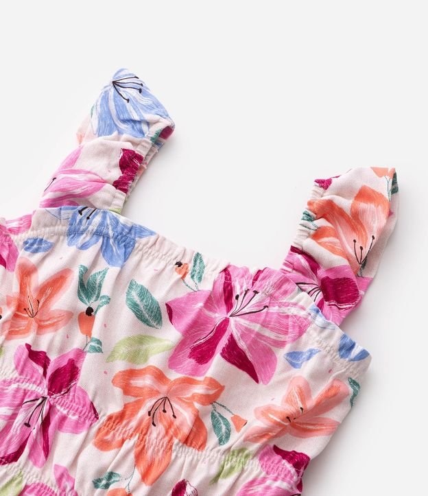 Blusa Infantil con Bretel Fino y Estampado Floral - Talle 5 a 14 años 5