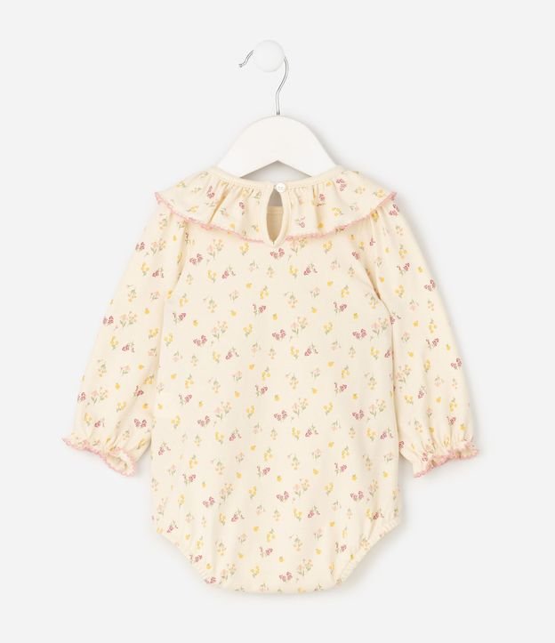 Body Infantil con Cuello Muñeca y Estampa Floral – Talle 0 a 18 Meses 3