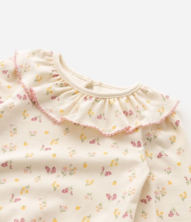 Body Infantil con Cuello Muñeca y Estampa Floral – Talle 0 a 18 Meses 5