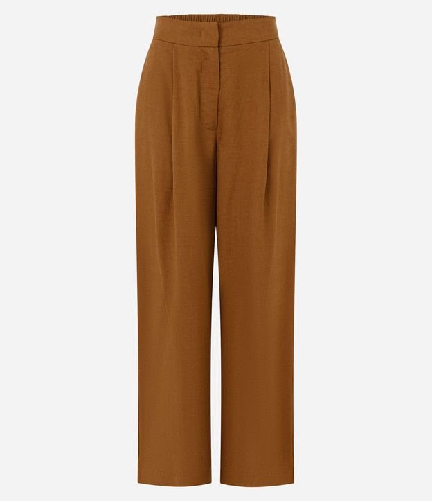 Pantalón Wide Leg en Viscolino con Cintura Elástica 5