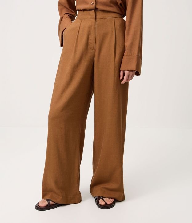 Pantalón Wide Leg en Viscolino con Cintura Elástica 2