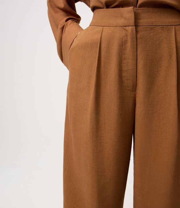 Pantalón Wide Leg en Viscolino con Cintura Elástica 3
