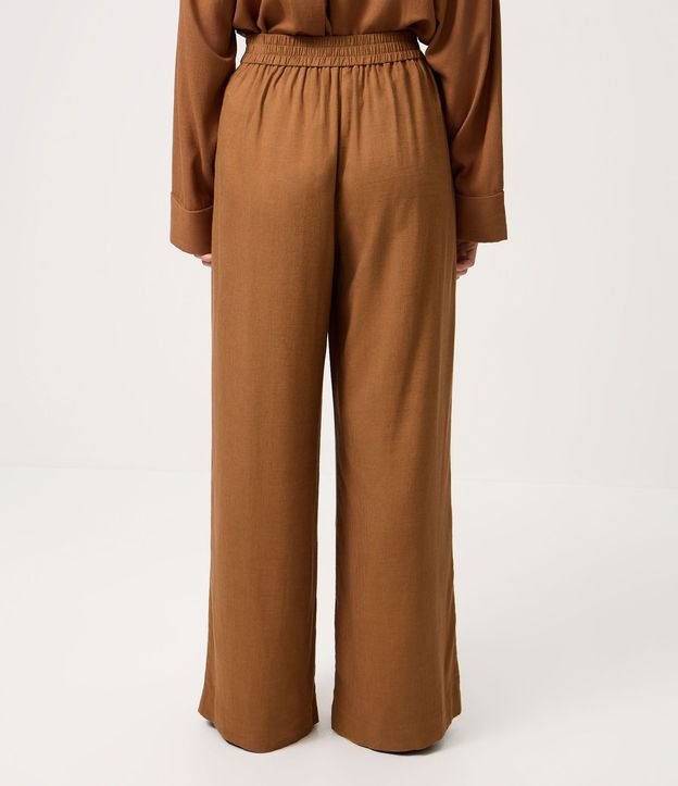 Pantalón Wide Leg en Viscolino con Cintura Elástica 4