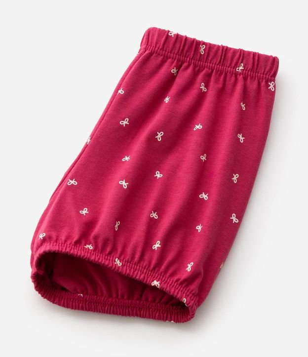 Conjunto en Algodón Bebé Bata y Short con Estampa de Moñitas - Talle 0 a 18 MESES 4
