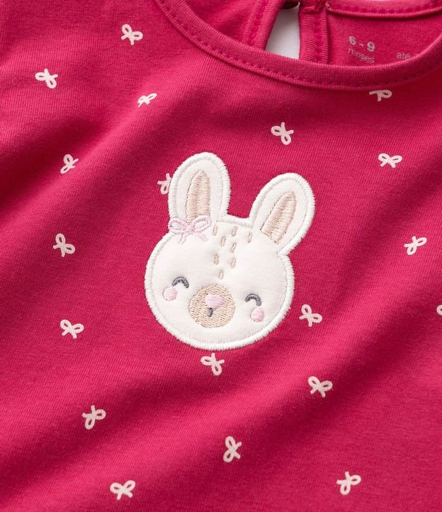 Conjunto en Algodón Bebé Bata y Short con Estampa de Moñitas - Talle 0 a 18 MESES 5