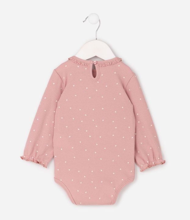 Body Bebé en Rib con Estampa Mini Corazones - Talle 0 A 18 Meses 2