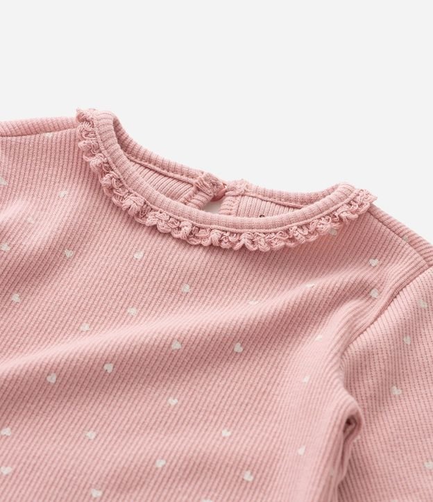 Body Bebé en Rib con Estampa Mini Corazones - Talle 0 A 18 Meses 4