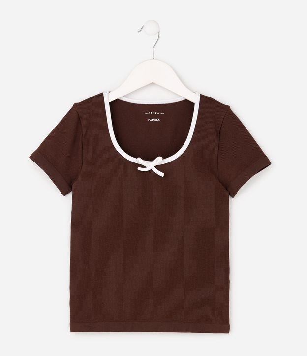 Remera Regular Infantil en Poliamida sin Costura con Lacito - Talle 5 a 16 años 2