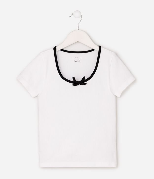 Remera Regular Infantil en Poliamida sin Costura con Lacito - Talle 5 a 16 años 2