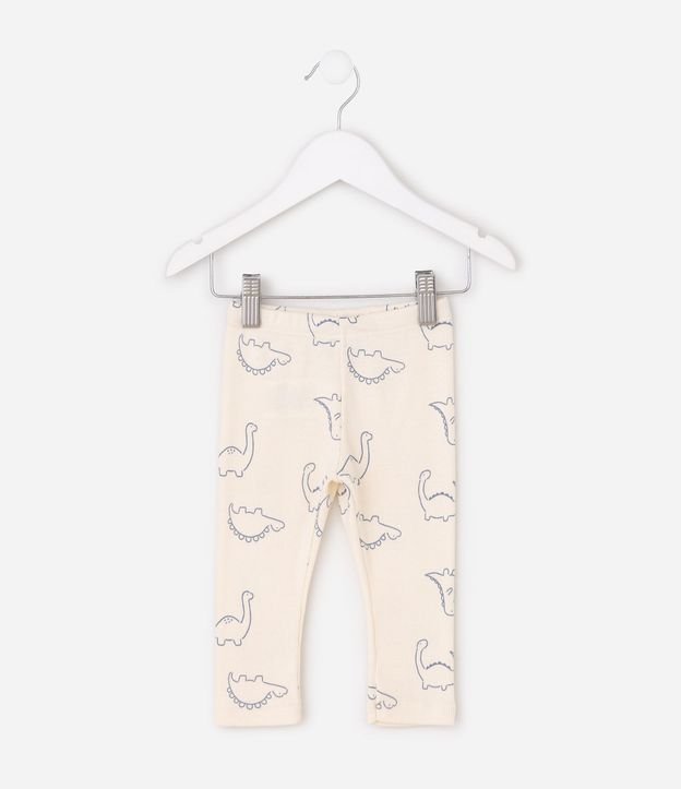 Pantalón Infantil en Rib con Estampado Dino Outline – Talle 0 a 18 Meses 3