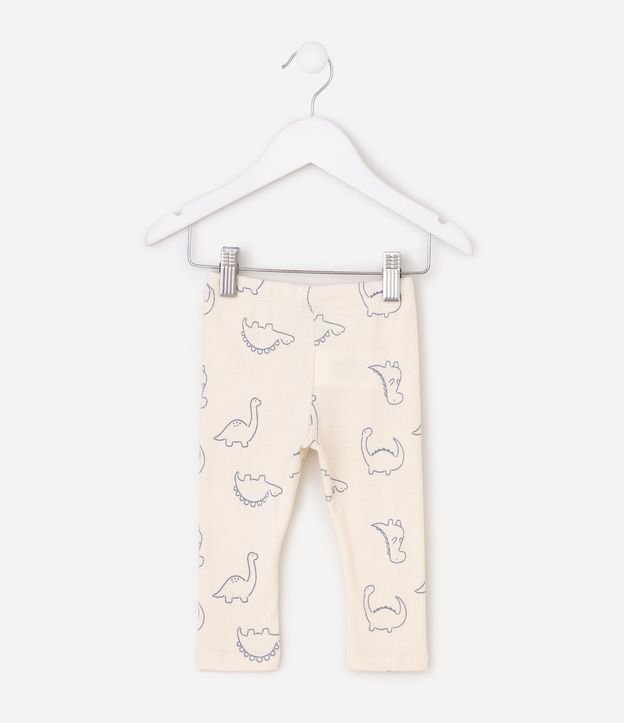 Pantalón Infantil en Rib con Estampado Dino Outline – Talle 0 a 18 Meses 4
