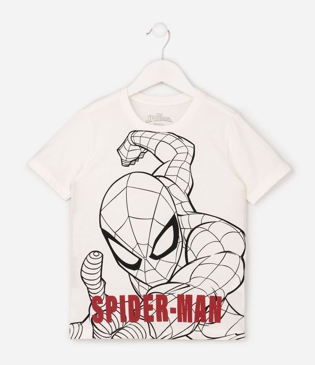Remera en Algodón con Estampado Spider Man Outline - Talle 4 a 12 años 2