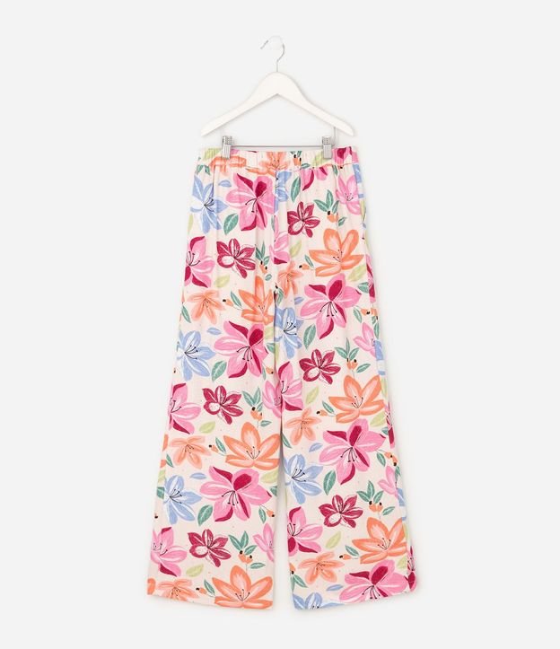 Pantalón Wide Leg Infantil con Estampado Floral - Talle 5 a 14 años 4