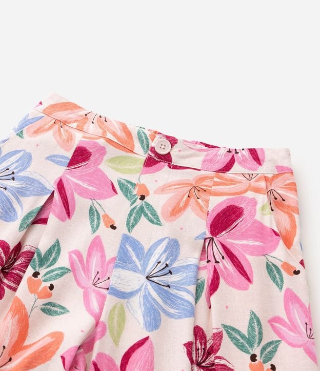 Pantalón Wide Leg Infantil con Estampado Floral - Talle 5 a 14 años 6