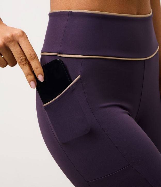 Pantalón Legging Deportiva en Microfibra con Bolsillo y Friso Contrastante 3