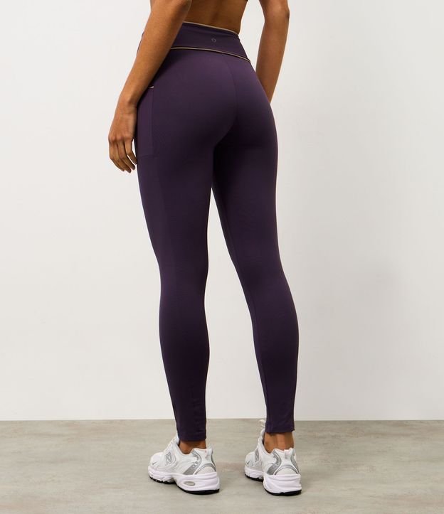 Pantalón Legging Deportiva en Microfibra con Bolsillo y Friso Contrastante 4