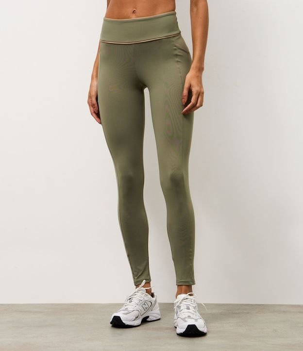 Pantalón Legging Deportiva en Microfibra con Bolsillo y Friso Contrastante 2