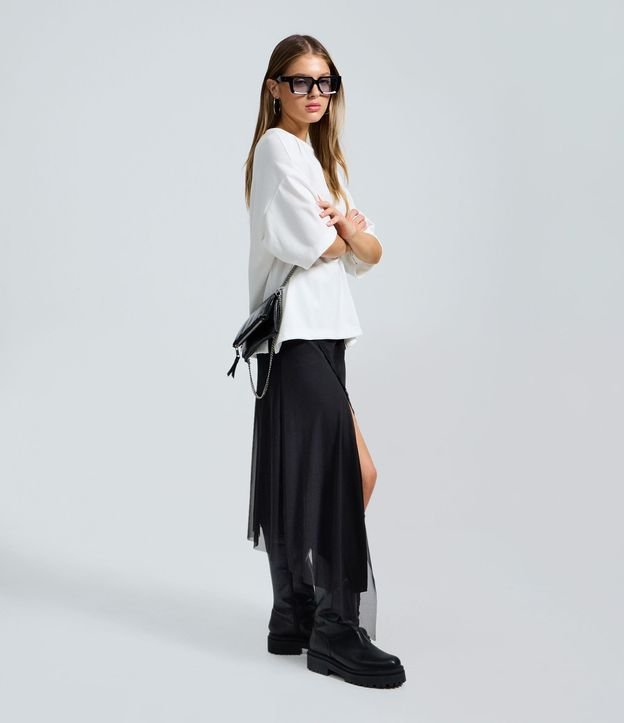 Pollera Midi en Tule con Encaje