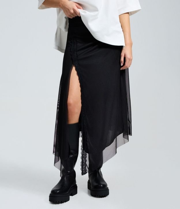 Pollera Midi en Tule con Encaje 3