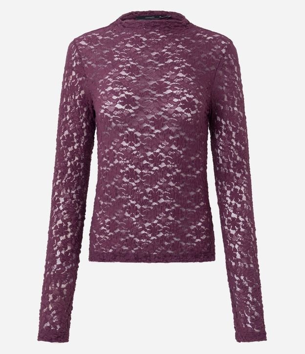 Blusa Justa en Encaje con Manga Larga 1