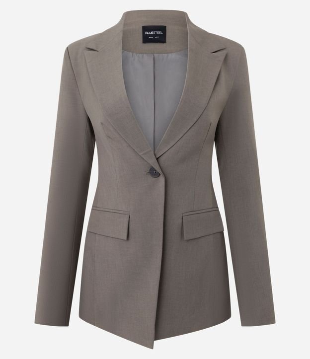 Blazer Sastre Ajustado con Abotonado Único 5