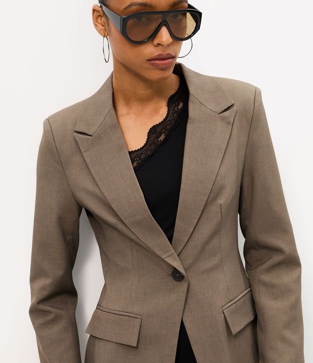 Blazer Sastre Ajustado con Abotonado Único 3