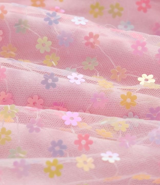 Vestido Infantil con Pollera de Tule con Lentejuela  - Tam1 a 6 años 5