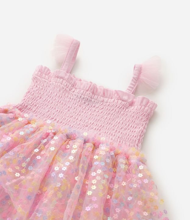 Vestido Infantil con Pollera de Tule con Lentejuela  - Tam1 a 6 años 6
