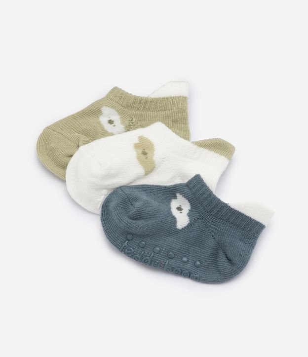 Kit 03 Medias Infantiles con Carita de Animalito - Talle 0 a 12 meses 4