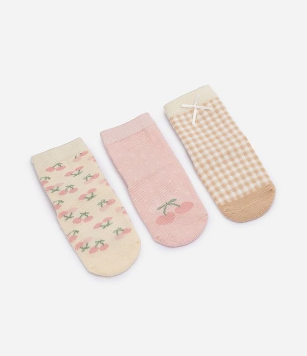 Kit 3x Medias Infantiles en Algodón - Talle 6 a 12 Meses