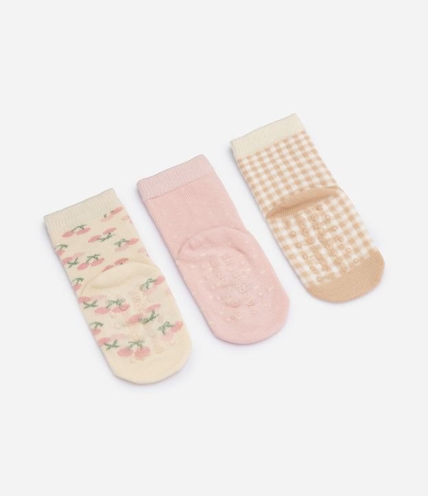 Kit 3x Medias Infantiles en Algodón - Talle 6 a 12 Meses 2