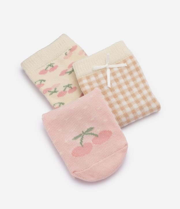 Kit 3x Medias Infantiles en Algodón - Talle 6 a 12 Meses 3