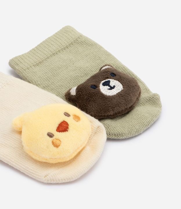 Kit Medias Bebé Teddy Boom Caña Corta Interativas con Aplique de Animalitos - Talle 0 a 12 Meses 3