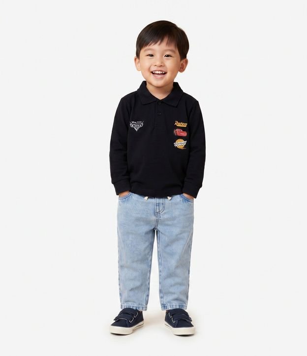 Remera Infantil con Estampado Rayo McQueen y Cuello Polo – Talle 2 a 6 años
